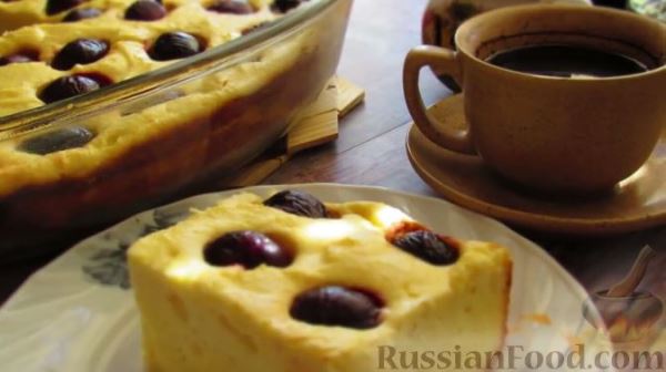 Творожная запеканка с черешней