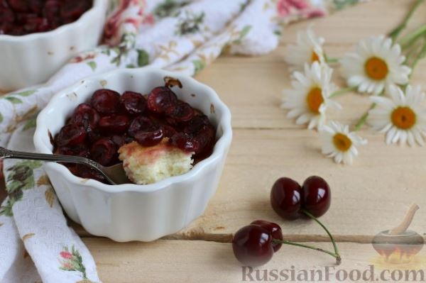 Творожное суфле с черешней